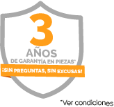 3 años de garantía en piezas